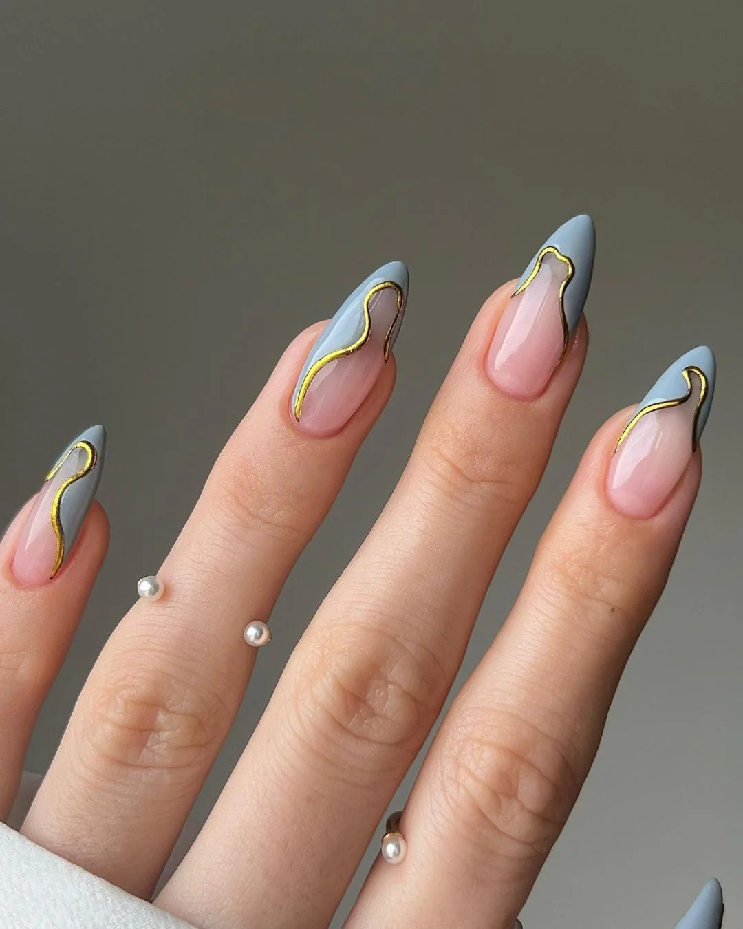 Night And France Handmade Almond French Finished Manicure - Image 4