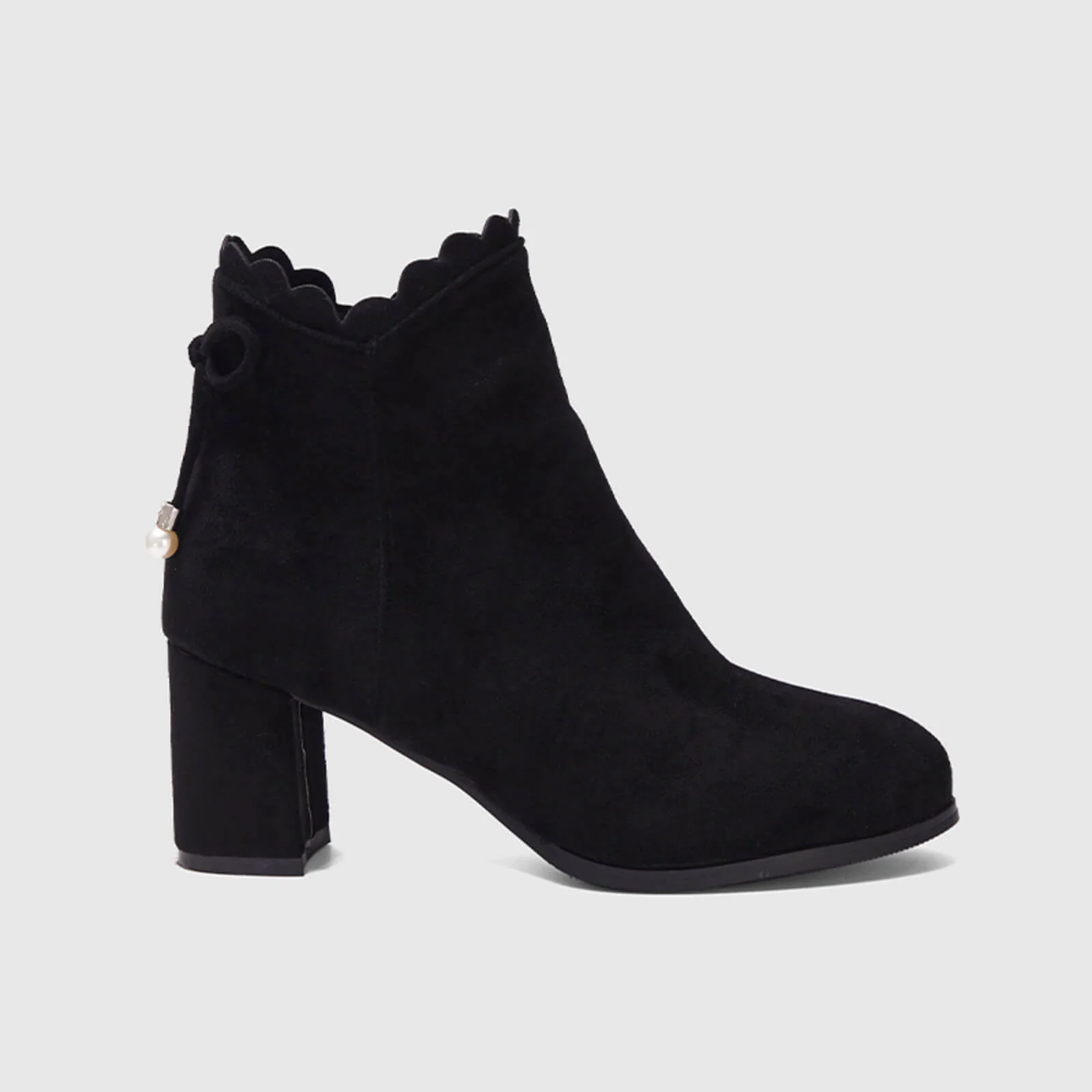 Scalloped Bowknot Ankle Boots With Side Zipper - Image 2