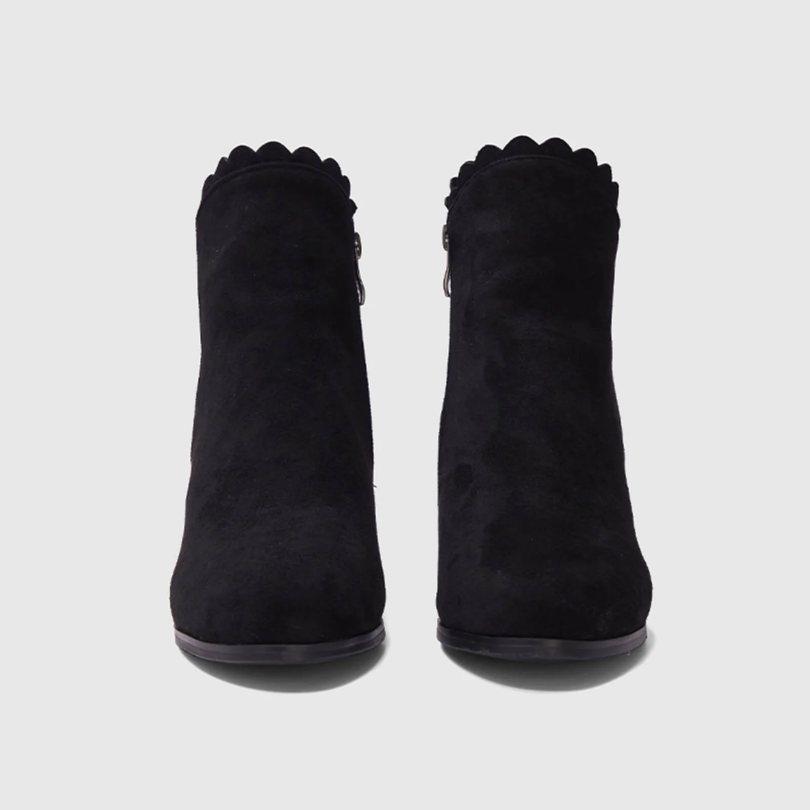 Scalloped Bowknot Ankle Boots With Side Zipper - Image 3