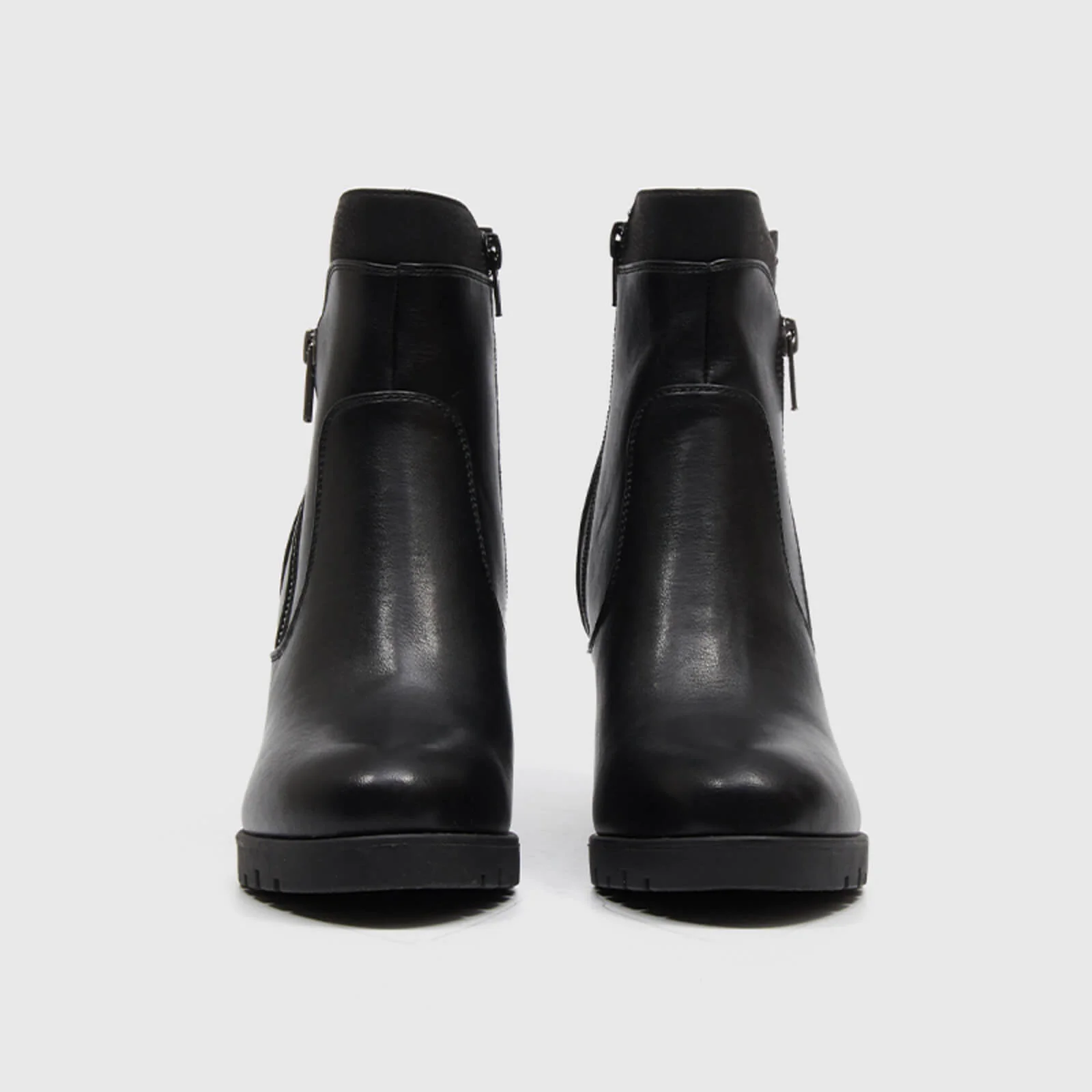 Rivet Chunky High Heel Ankle Boots - Image 3