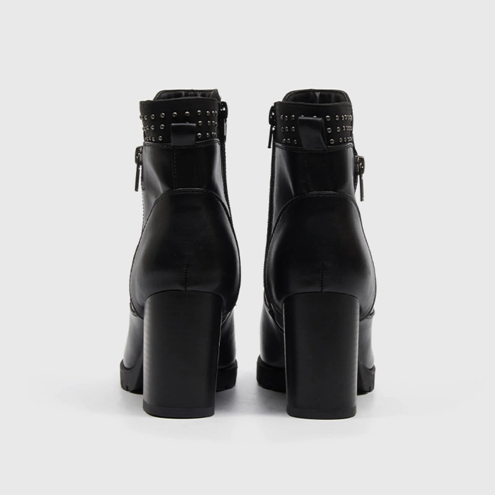Rivet Chunky High Heel Ankle Boots - Image 4