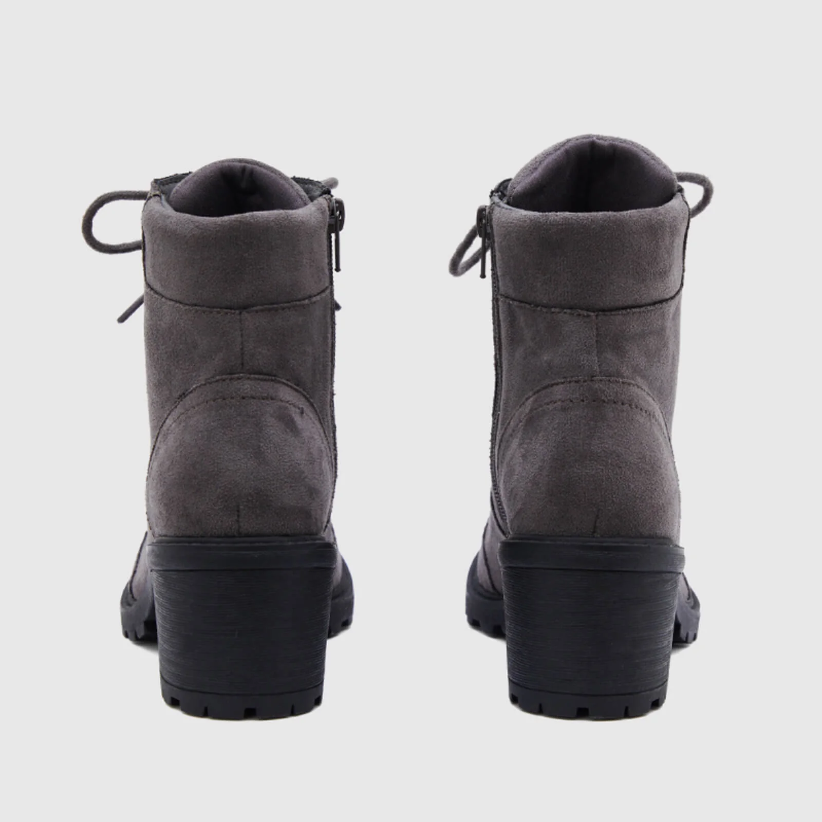 Rivet Lace-up Chunky Heeled Ankle Boots - Image 13