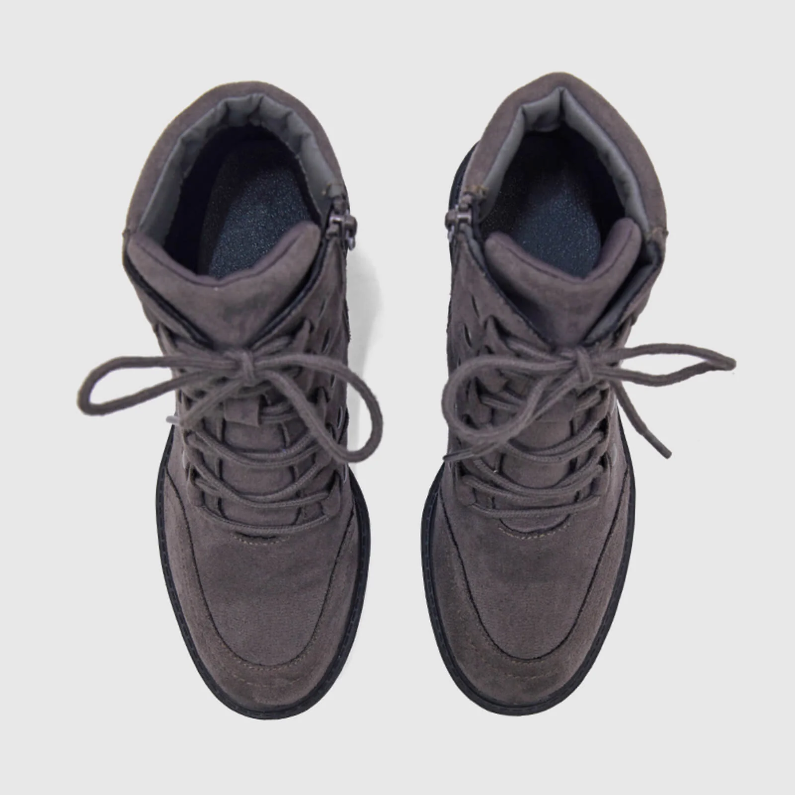 Rivet Lace-up Chunky Heeled Ankle Boots - Image 14