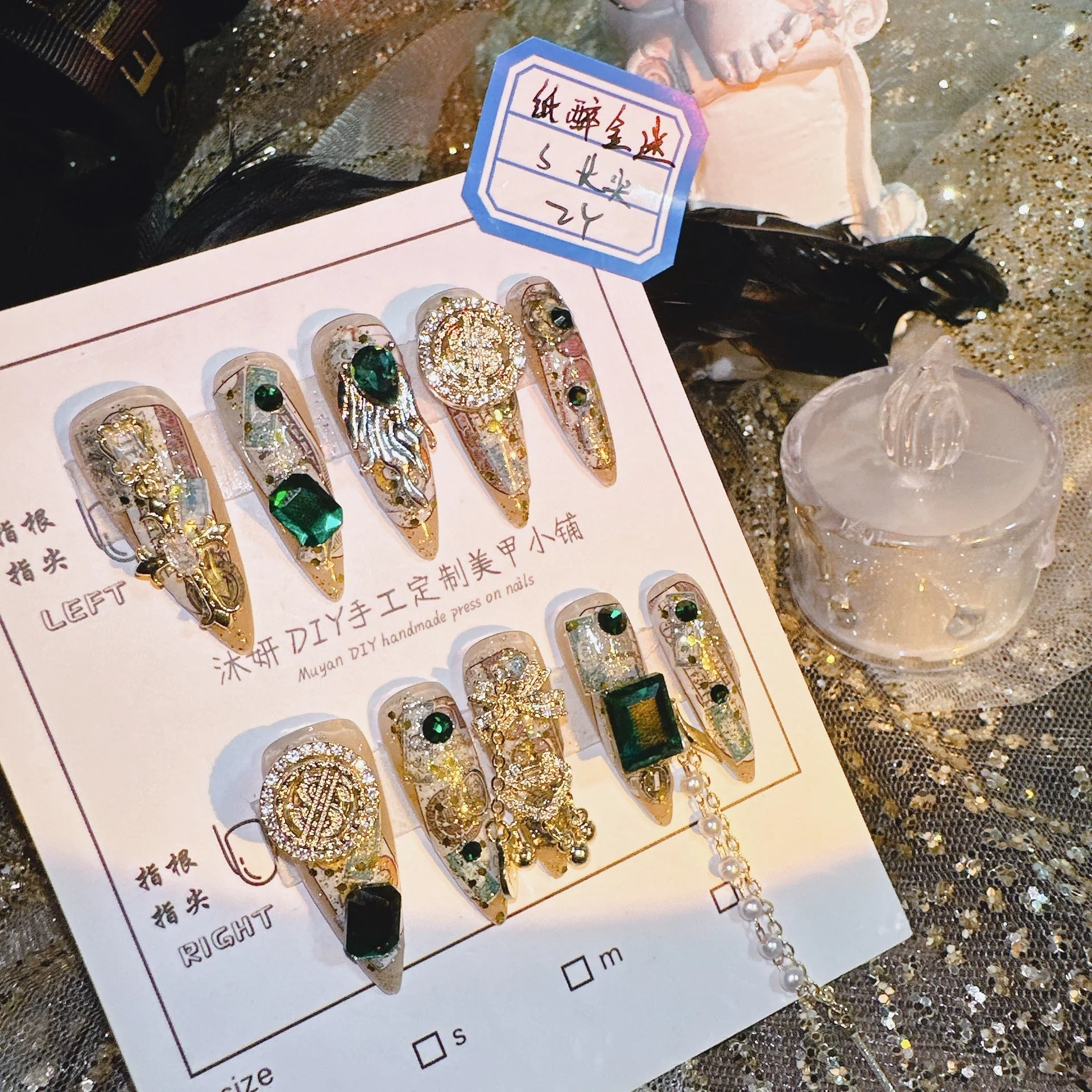 Original Lucky Paper Drunk Fan Luxury Hot Girl Nail Stickers - Image 8