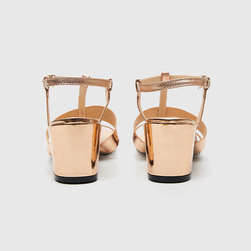 Square Toe Ankle Strap Heeled Sandals - Image 4