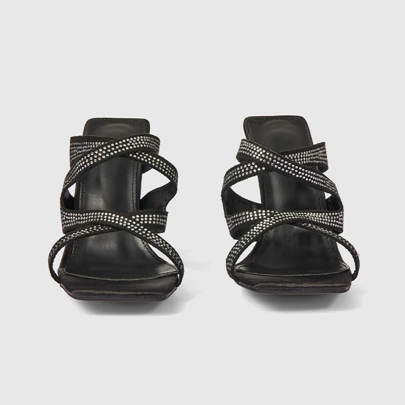 Shining Square Toe Heeled Sandals - Image 3
