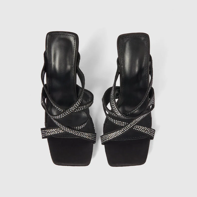Shining Square Toe Heeled Sandals - Image 5