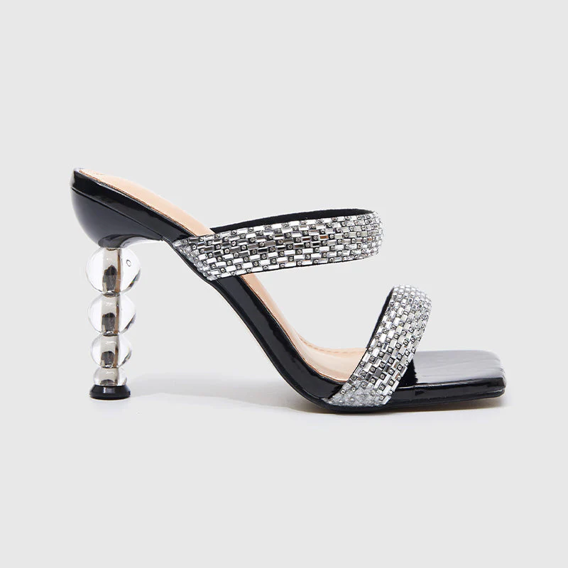 Slides Square Toe Heeled Sandals - Image 2