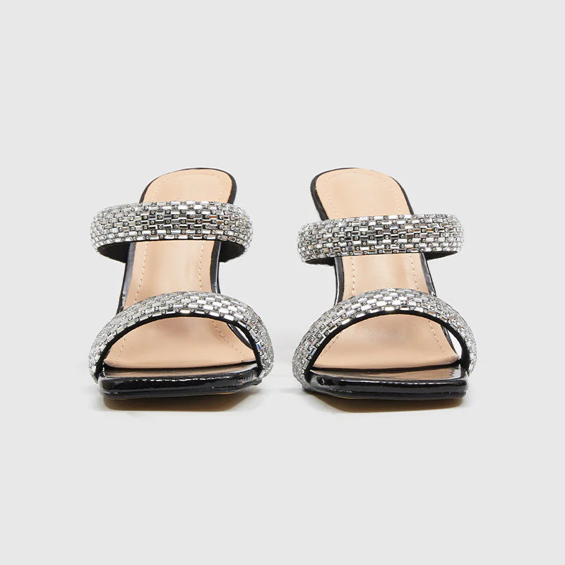 Slides Square Toe Heeled Sandals - Image 3