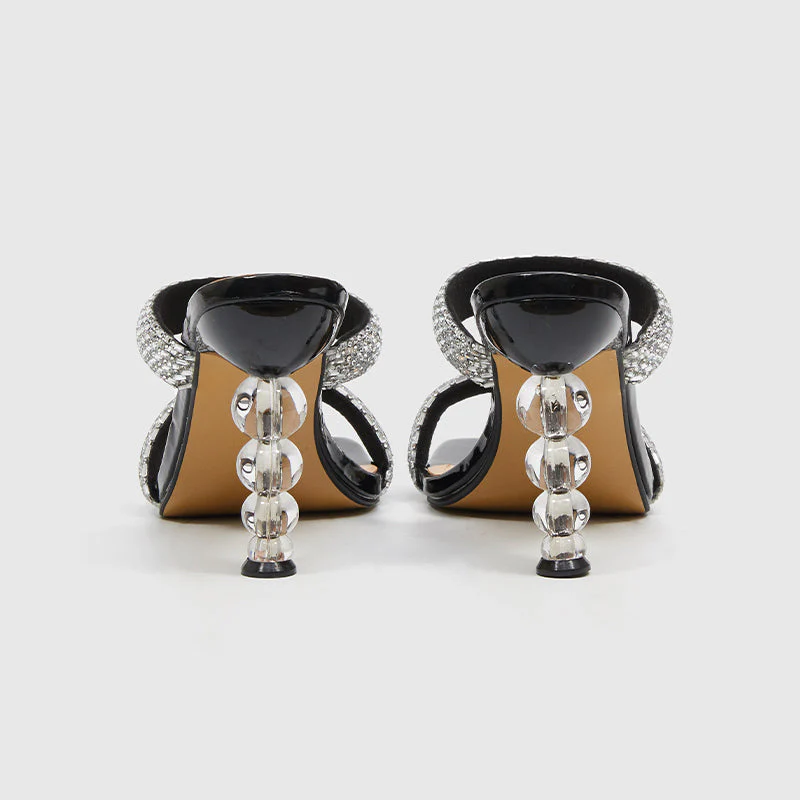 Slides Square Toe Heeled Sandals - Image 4