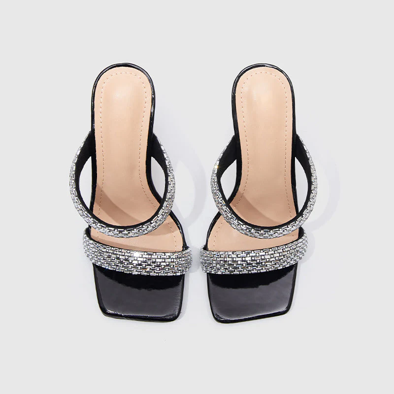 Slides Square Toe Heeled Sandals - Image 5