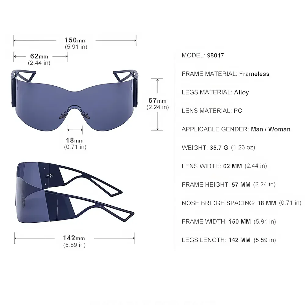 Oversized Rimless Sunglasses - Image 18