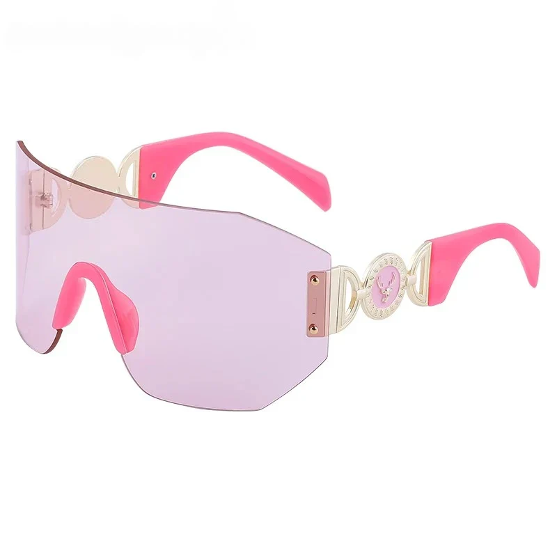 Oversized Shield Rimless Sunglasses - Image 2
