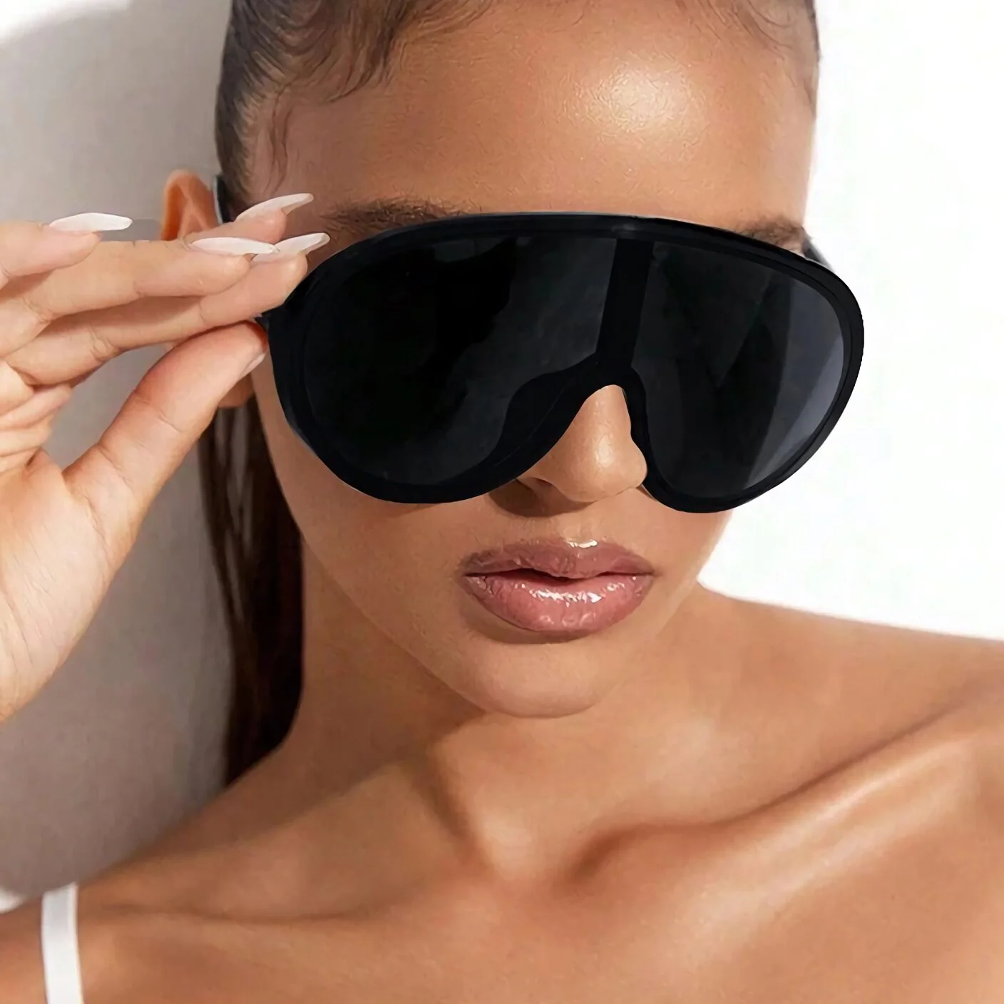 Oversized Shield Sunglasses - Image 8