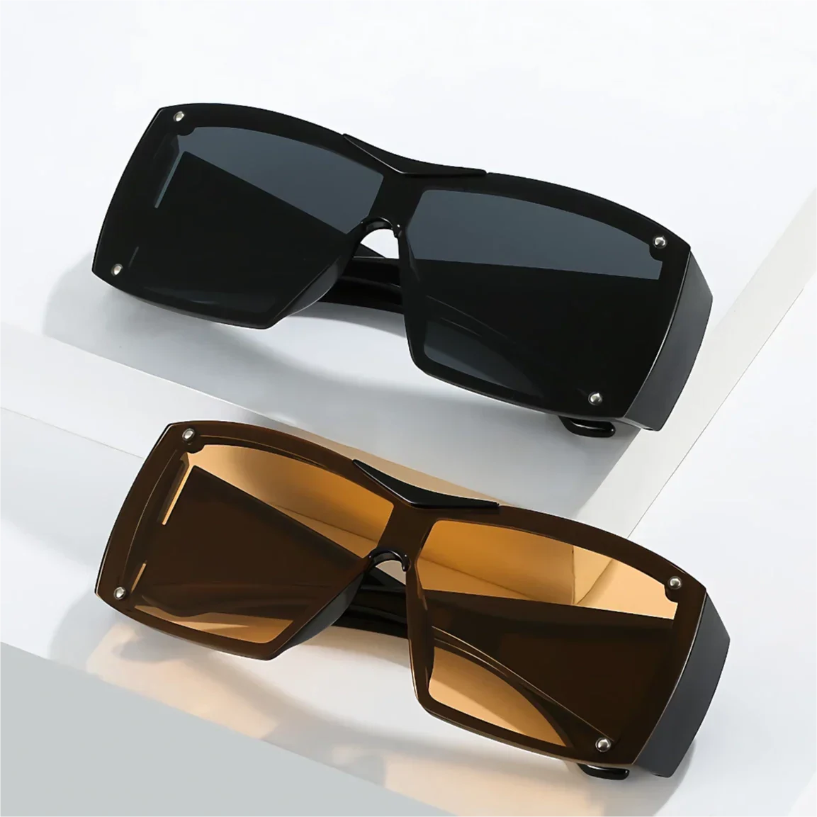 Oversized Square Sunglasses with UV400 Lenses - Image 11
