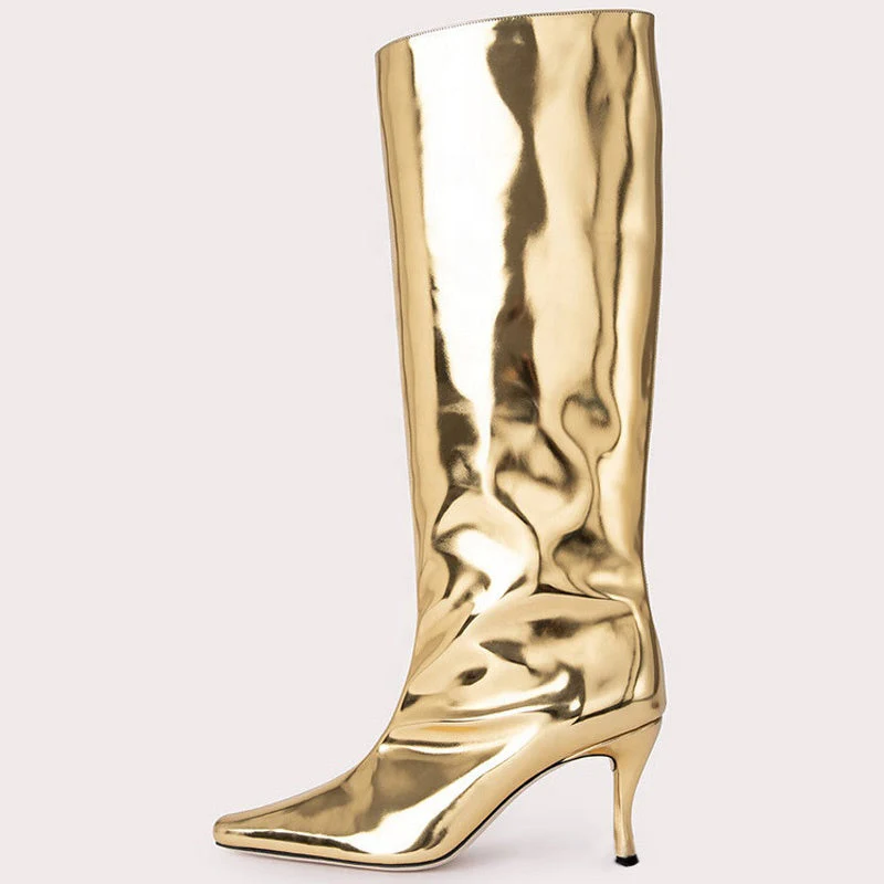 Patent Knee-High Western Boots - Image 6