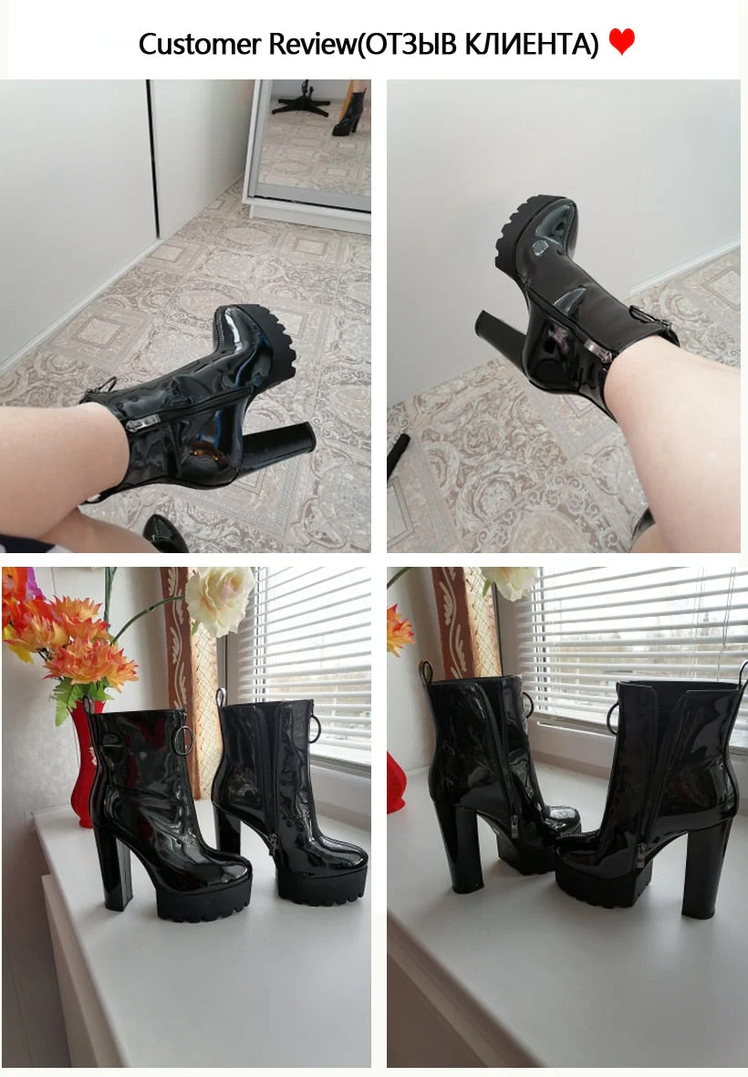 Patent Leather Ankle Boots - Image 6