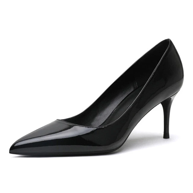 Patent Leather High Heel Shoes - Image 25