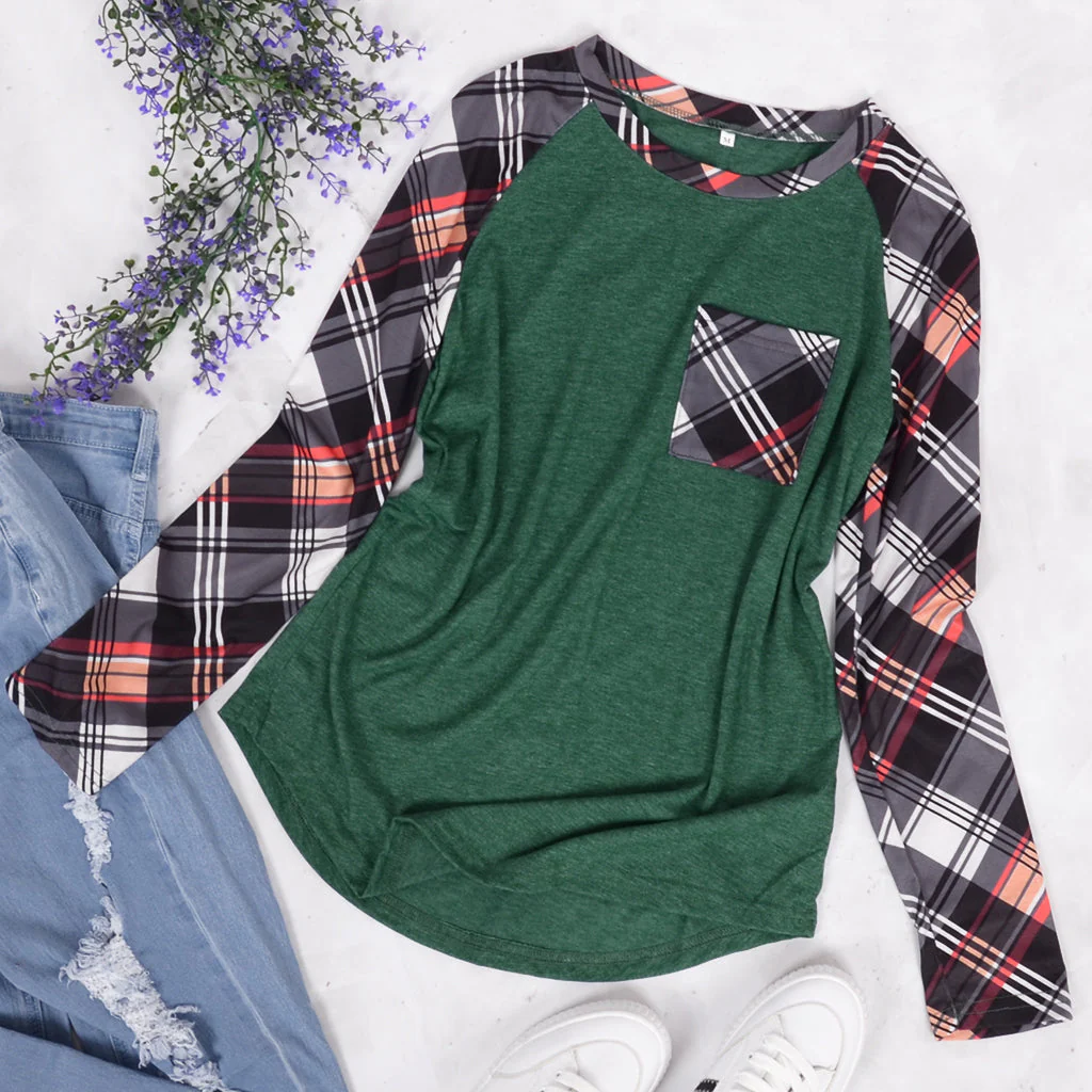 Plaid Print Pocket Long Sleeve - Image 12