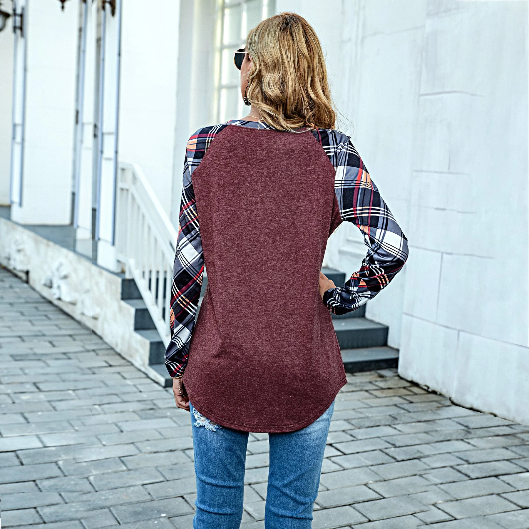 Plaid Print Pocket Long Sleeve - Image 9