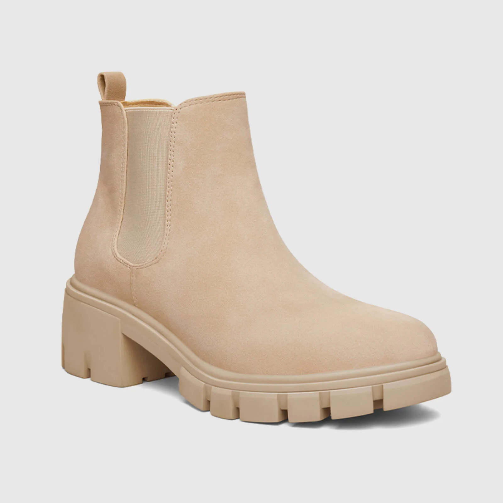 Platform Chelsea Boots Lug Sole Chunky Block Heel Ankle Booties