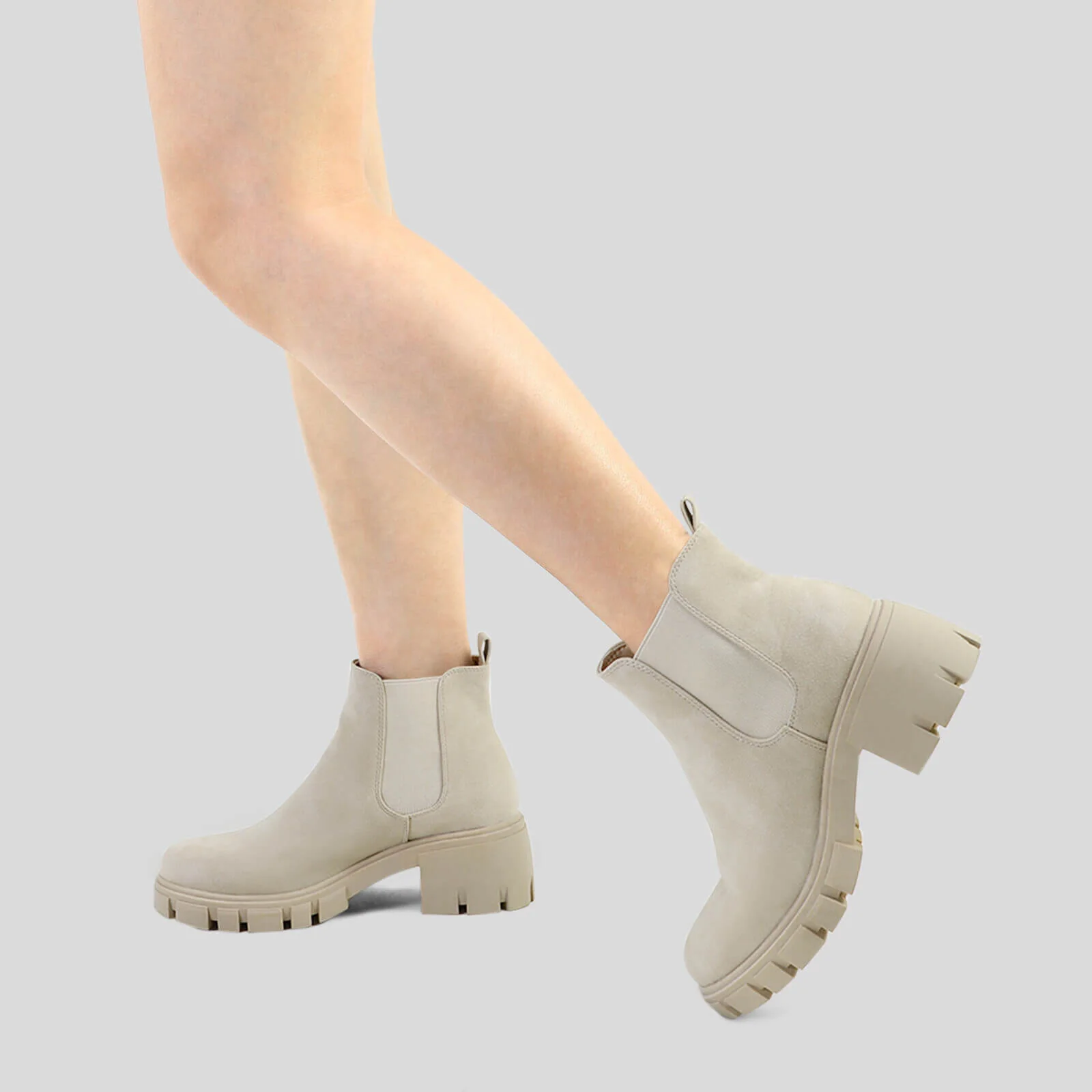Platform Chelsea Boots Lug Sole Chunky Block Heel Ankle Booties - Image 10