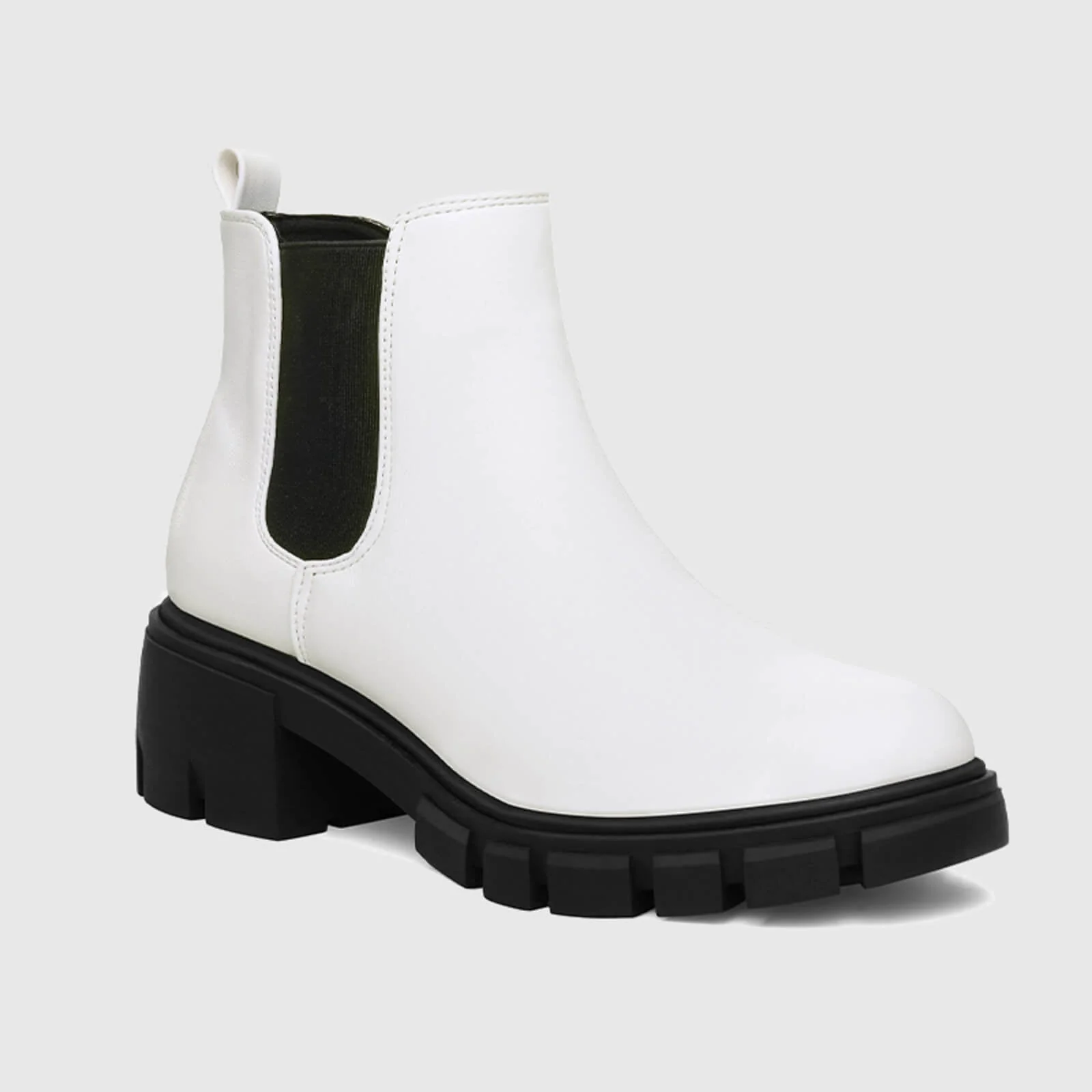Platform Chelsea Boots Lug Sole Chunky Block Heel Ankle Booties - Image 11