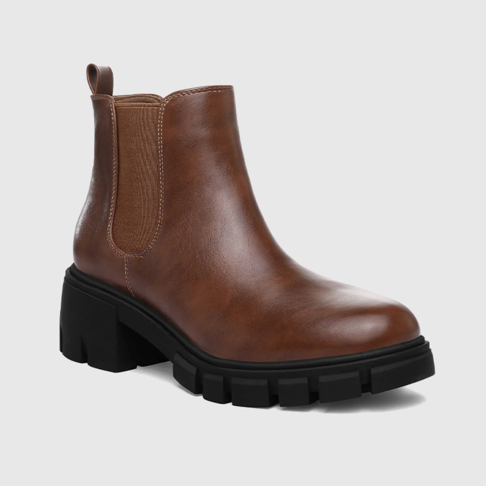 Platform Chelsea Boots Lug Sole Chunky Block Heel Ankle Booties - Image 21