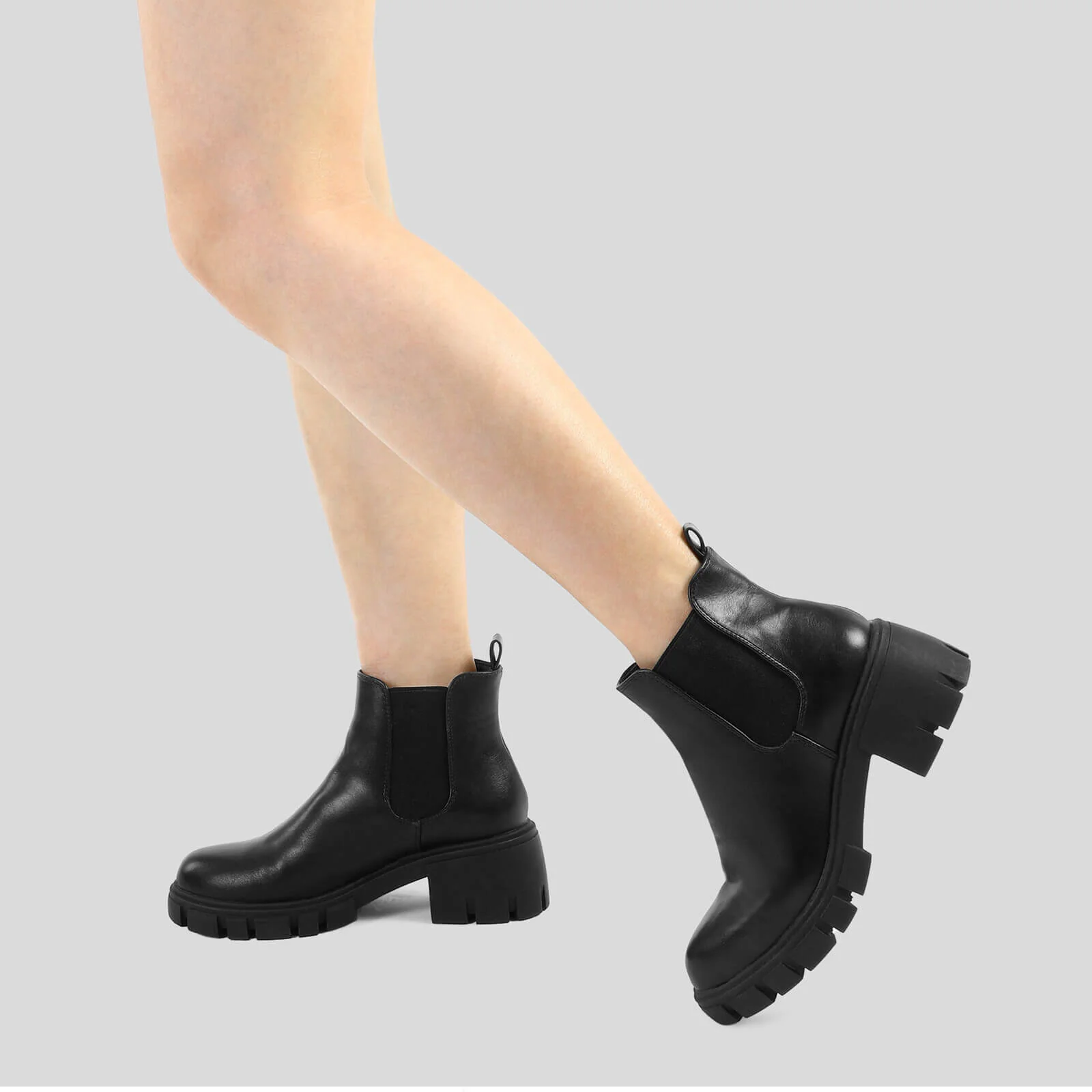 Platform Chelsea Boots Lug Sole Chunky Block Heel Ankle Booties - Image 30