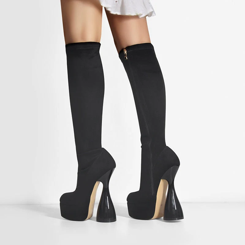 Platform Knee High Boots - Image 12