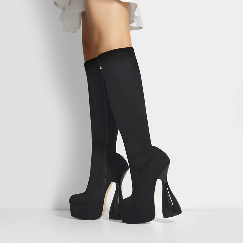 Platform Knee High Boots - Image 3