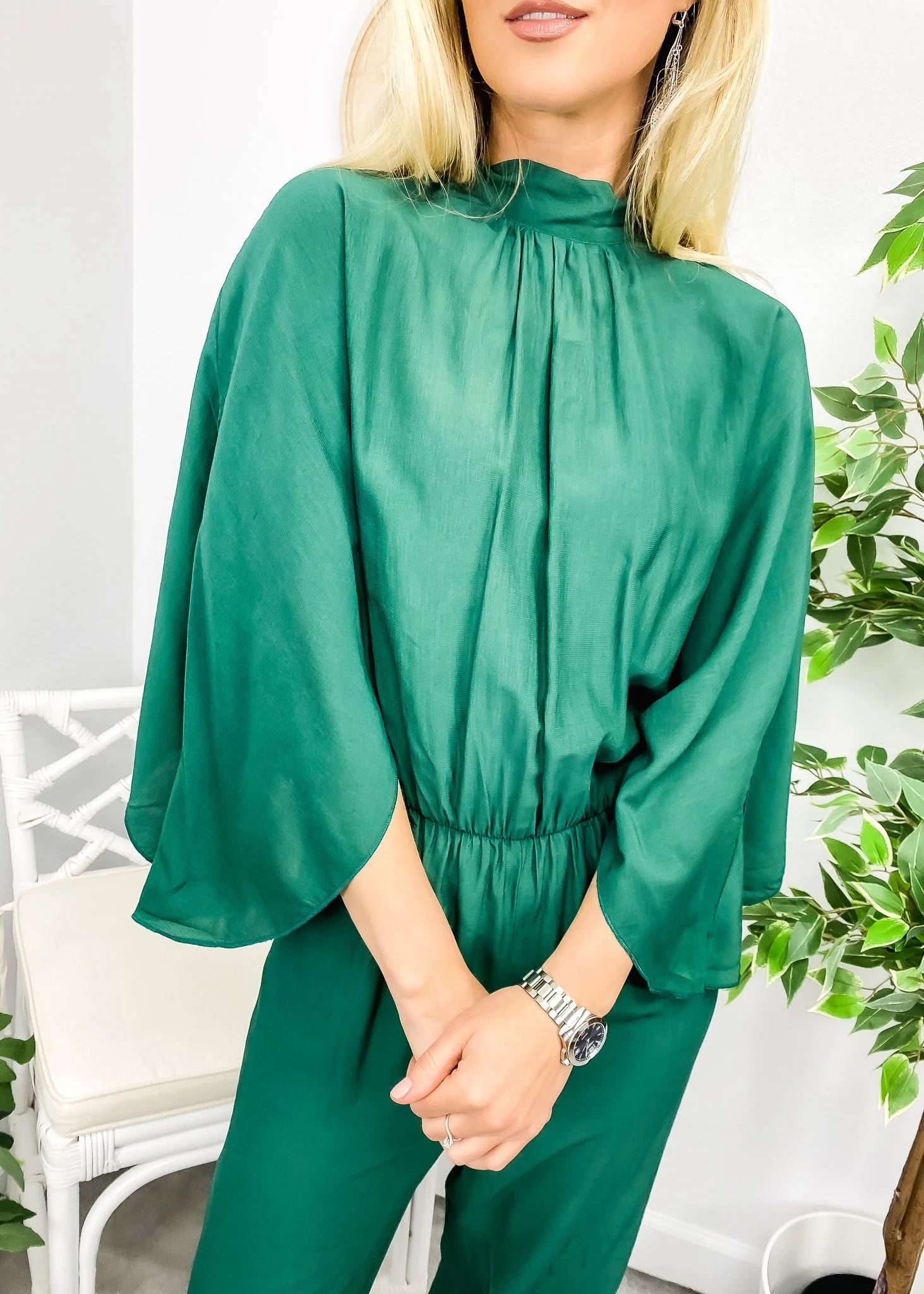 Pleated Cape Style Jumpsuit - Image 3
