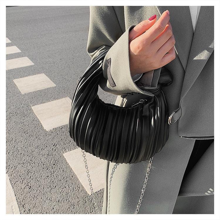 Pleated Knot Hand Bag - Image 7