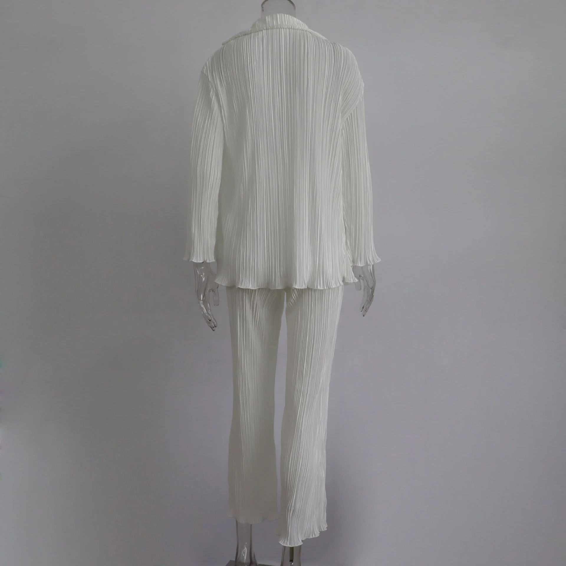 Pliss¨¦ Oversized Long Sleeve Button Down & Pant Set - Image 12