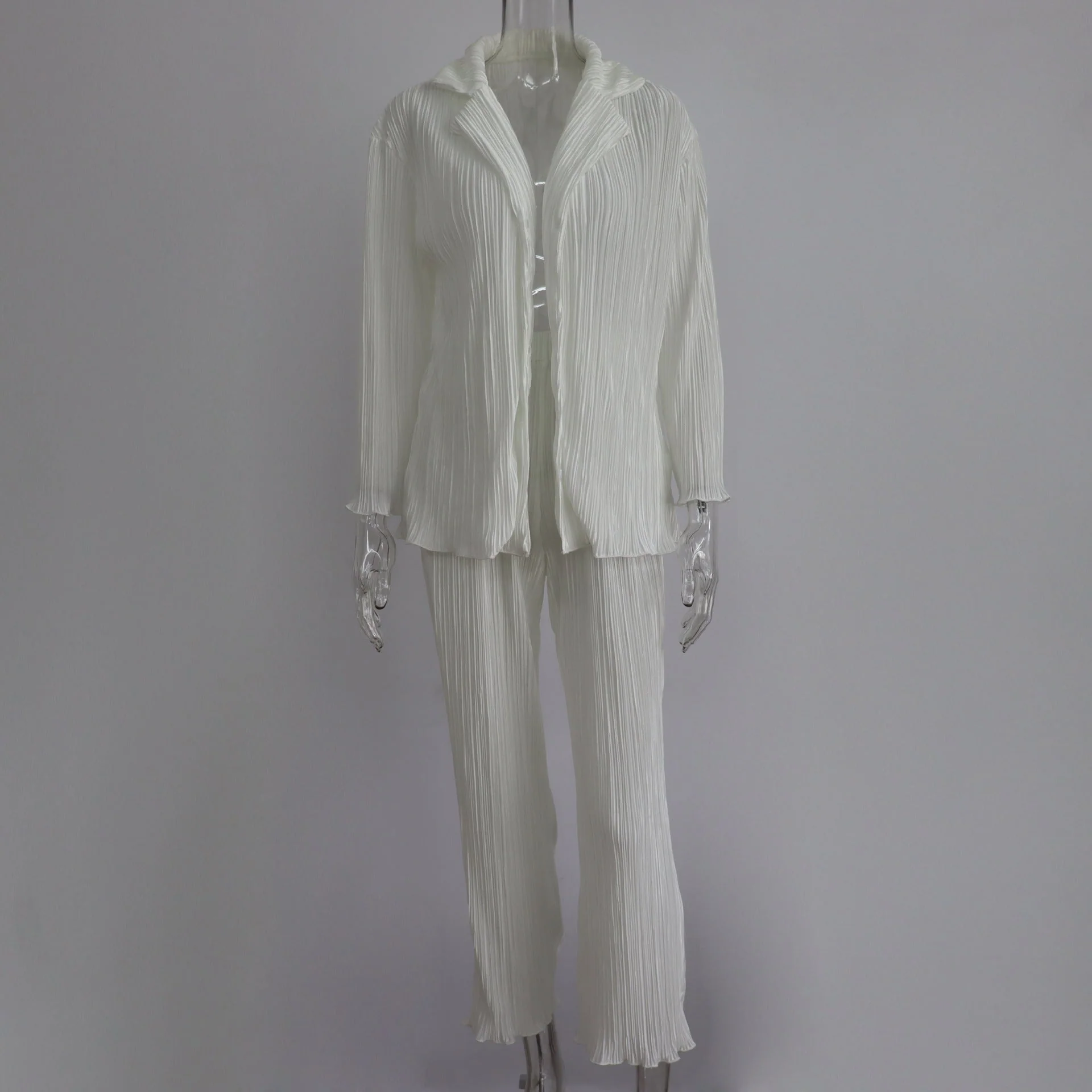 Pliss¨¦ Oversized Long Sleeve Button Down & Pant Set - Image 14