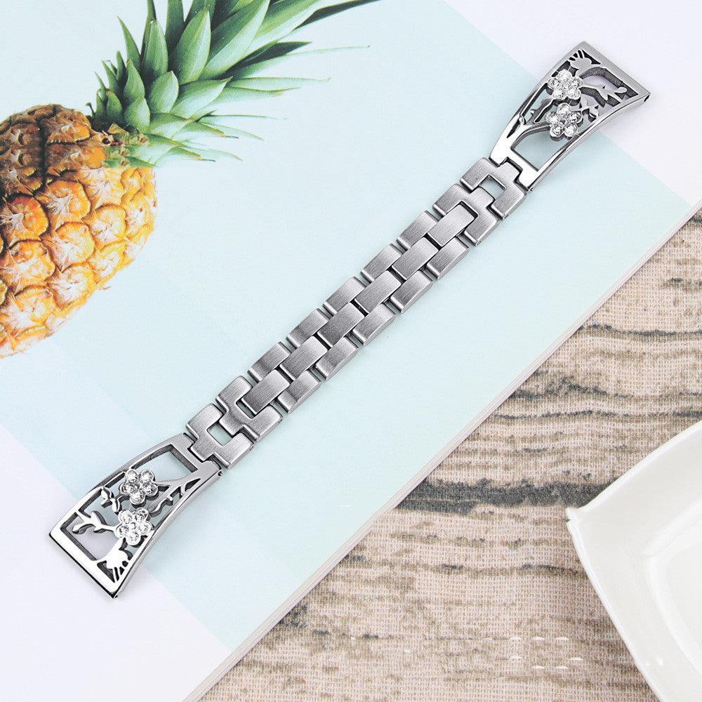 Plum Set Diamond Half Bracelet Detachable Watch Strap - Image 2