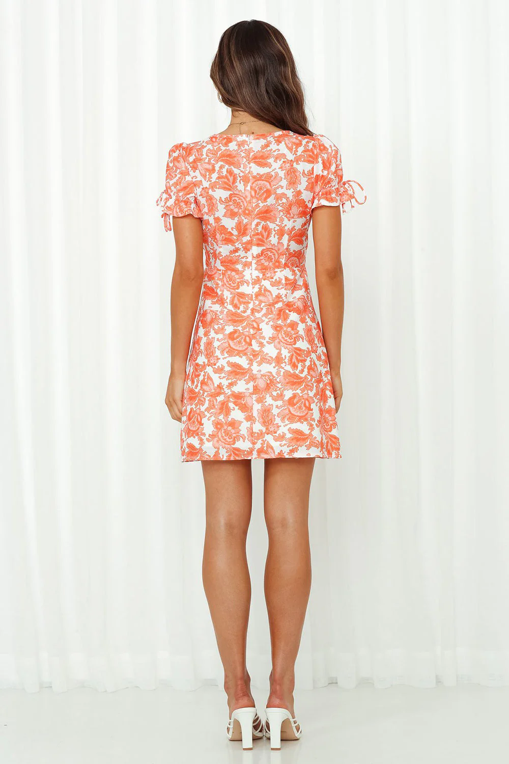 Plunge Neck Puff Sleeve Dress - Image 4