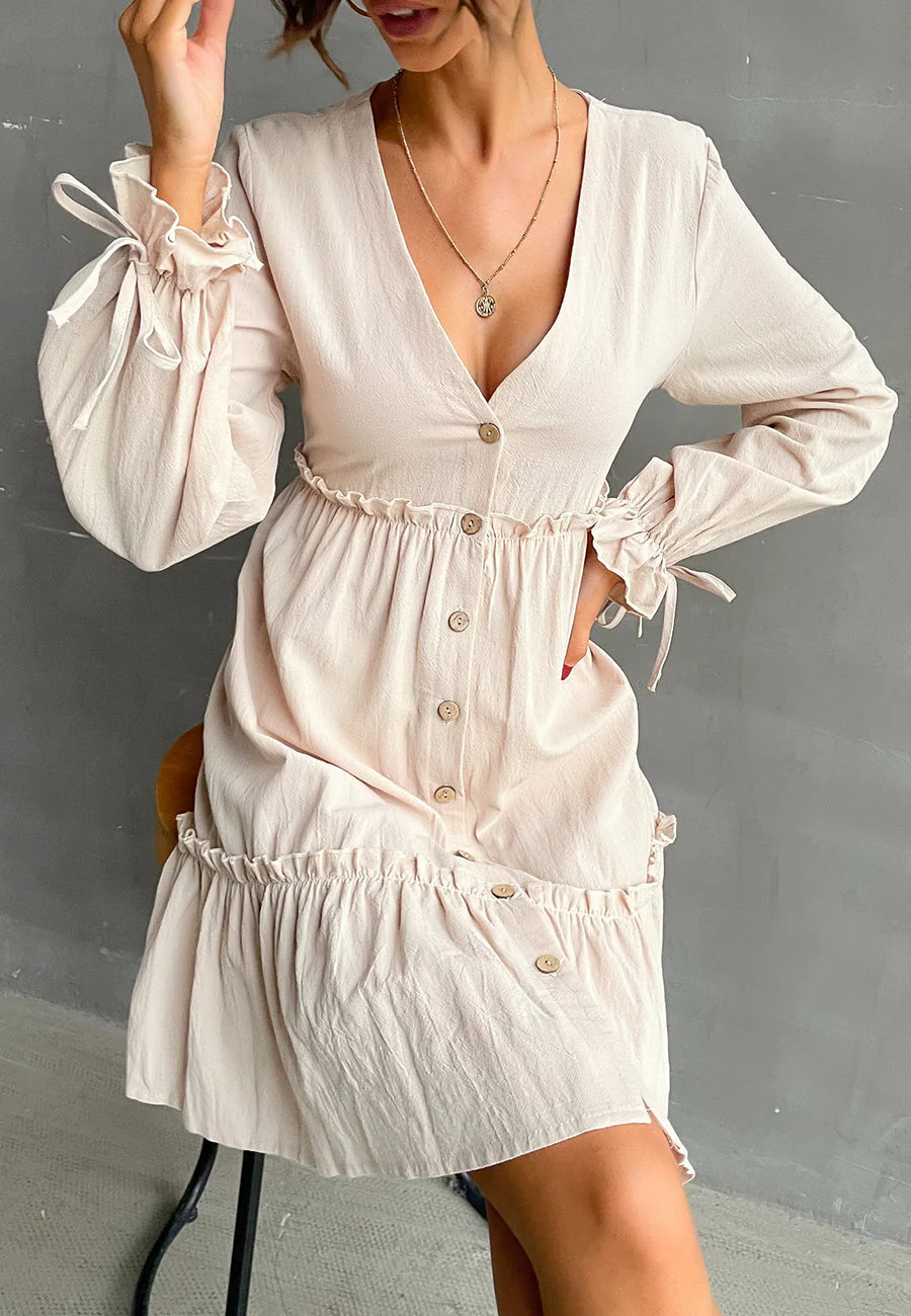 Plunge Neck Smock Dress - Image 2
