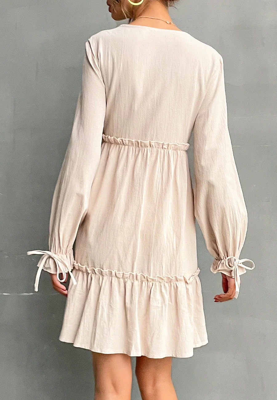 Plunge Neck Smock Dress - Image 4