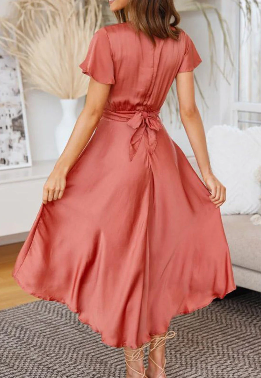 Plunge Neck Twist Dress - Image 3