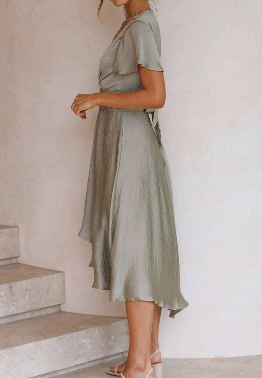 Plunge Neck Twist Dress - Image 5