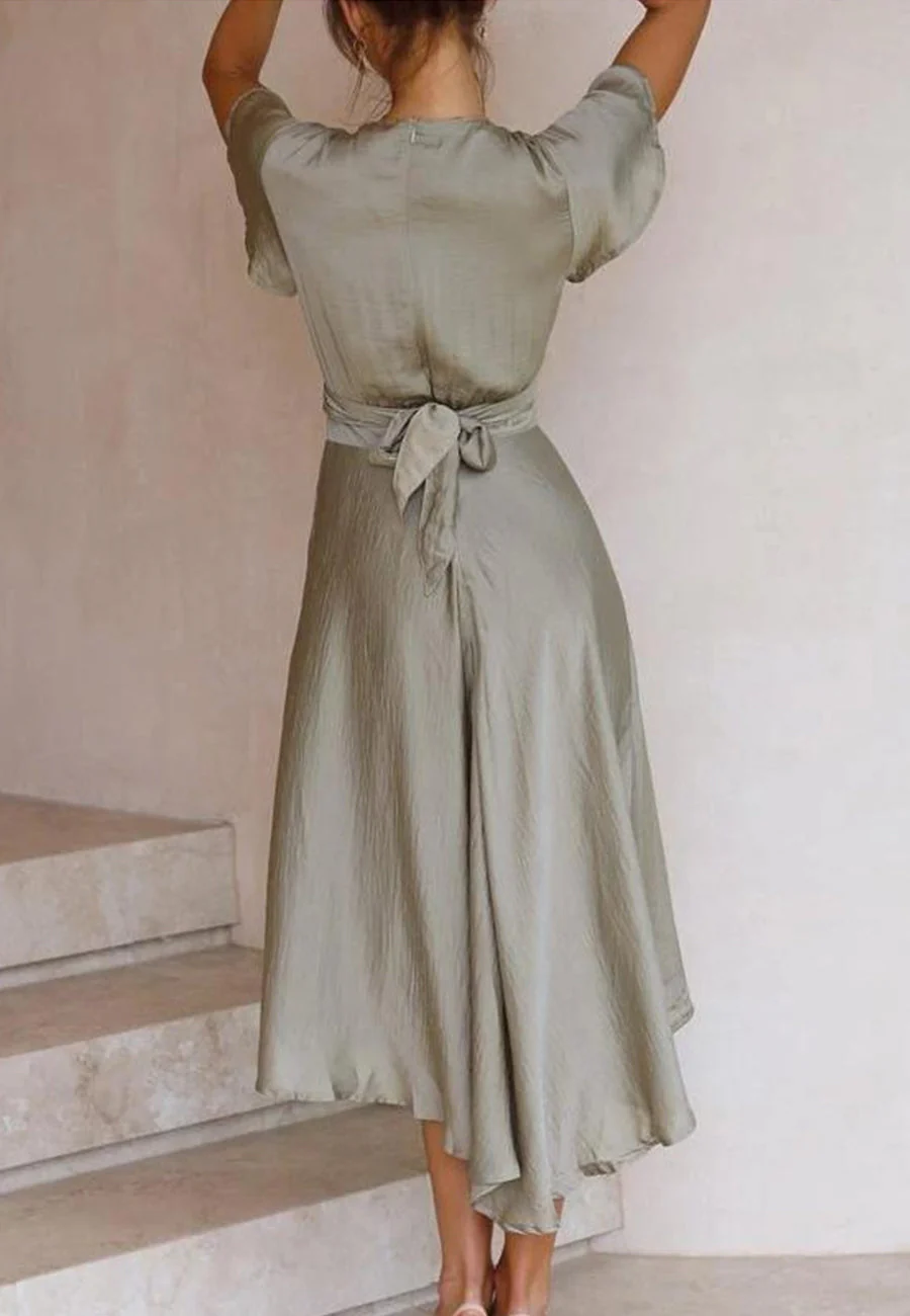 Plunge Neck Twist Dress - Image 6