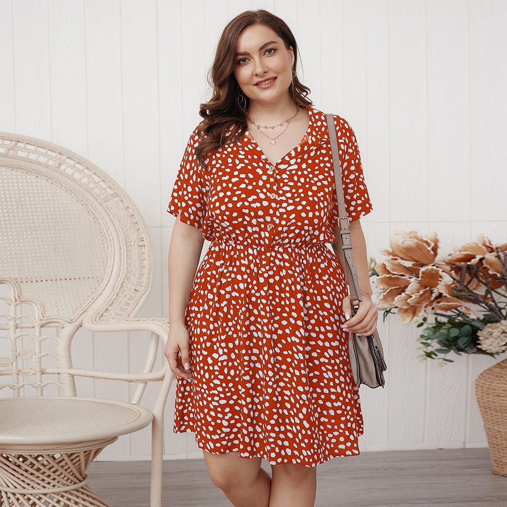 Plus Cheetah Print Collared Shirt Dress - Image 11
