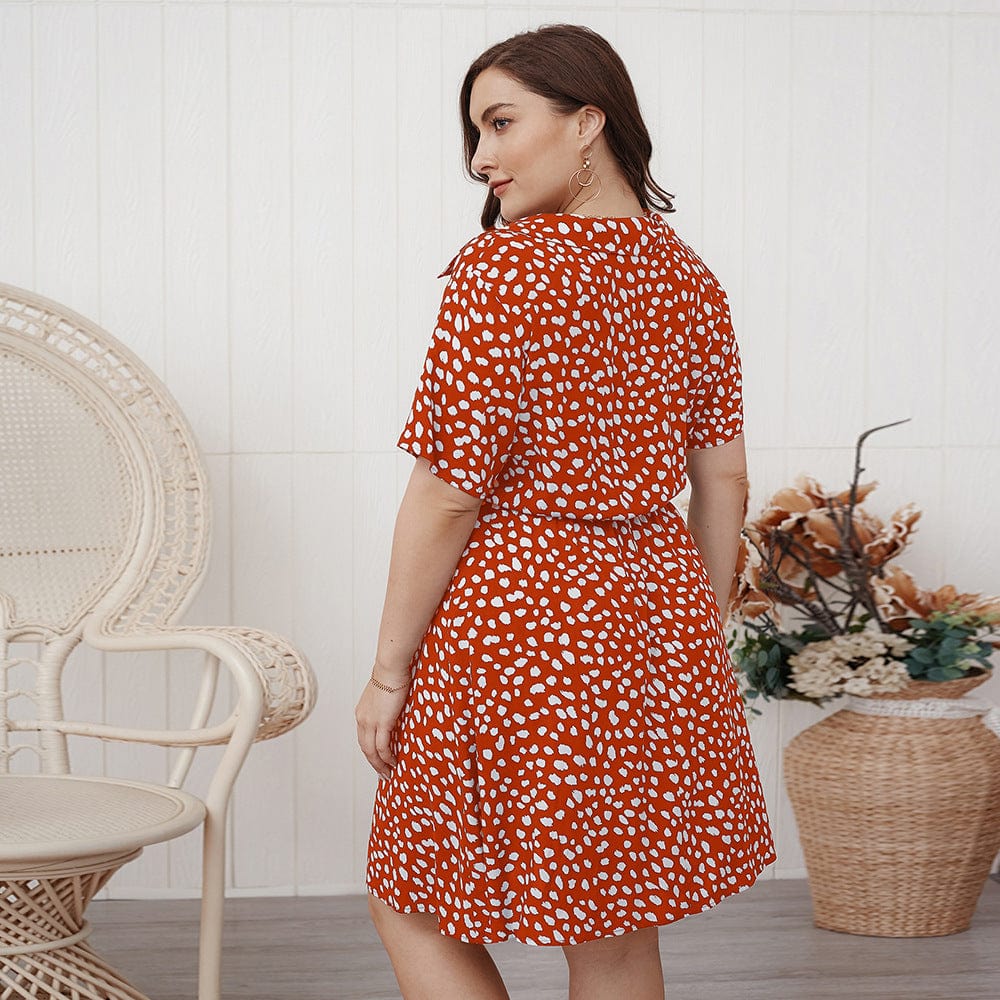 Plus Cheetah Print Collared Shirt Dress - Image 12