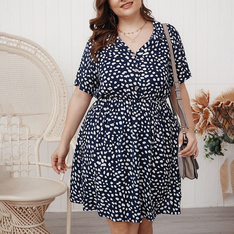 Plus Cheetah Print Collared Shirt Dress - Image 2