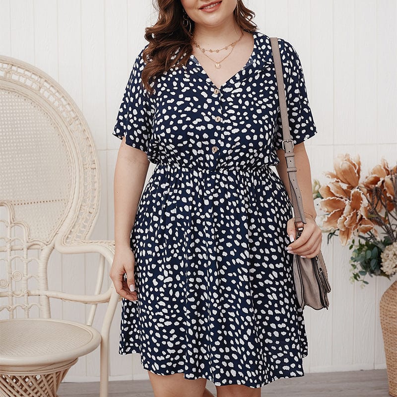 Plus Cheetah Print Collared Shirt Dress - Image 4