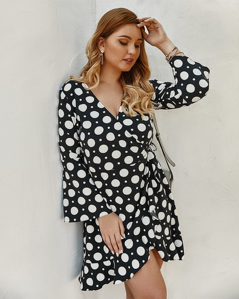 Plus Polka Dot Wrap Dress - Image 3