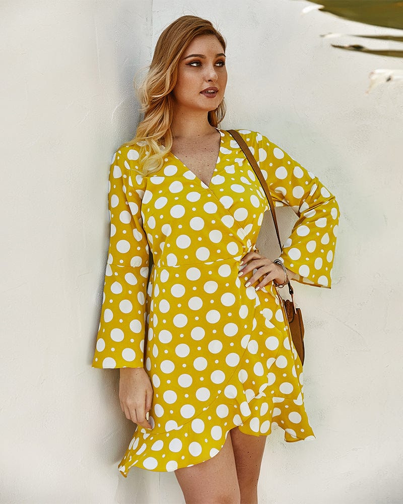 Plus Polka Dot Wrap Dress - Image 8
