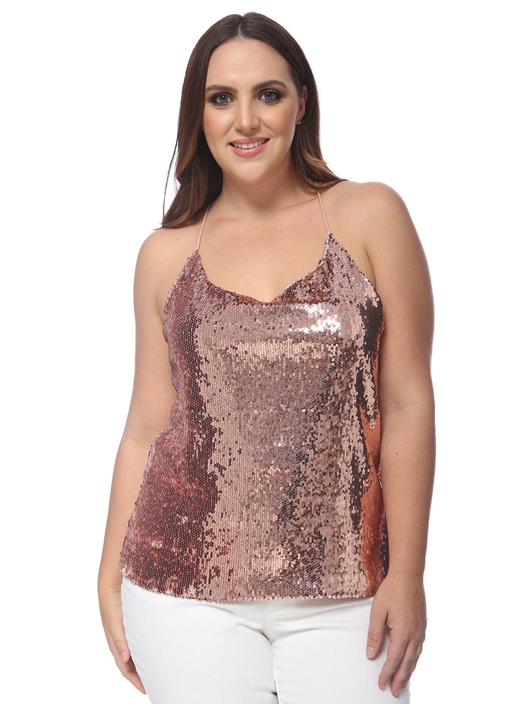 Plus Size Camisole Sequin Tank Top - Image 13
