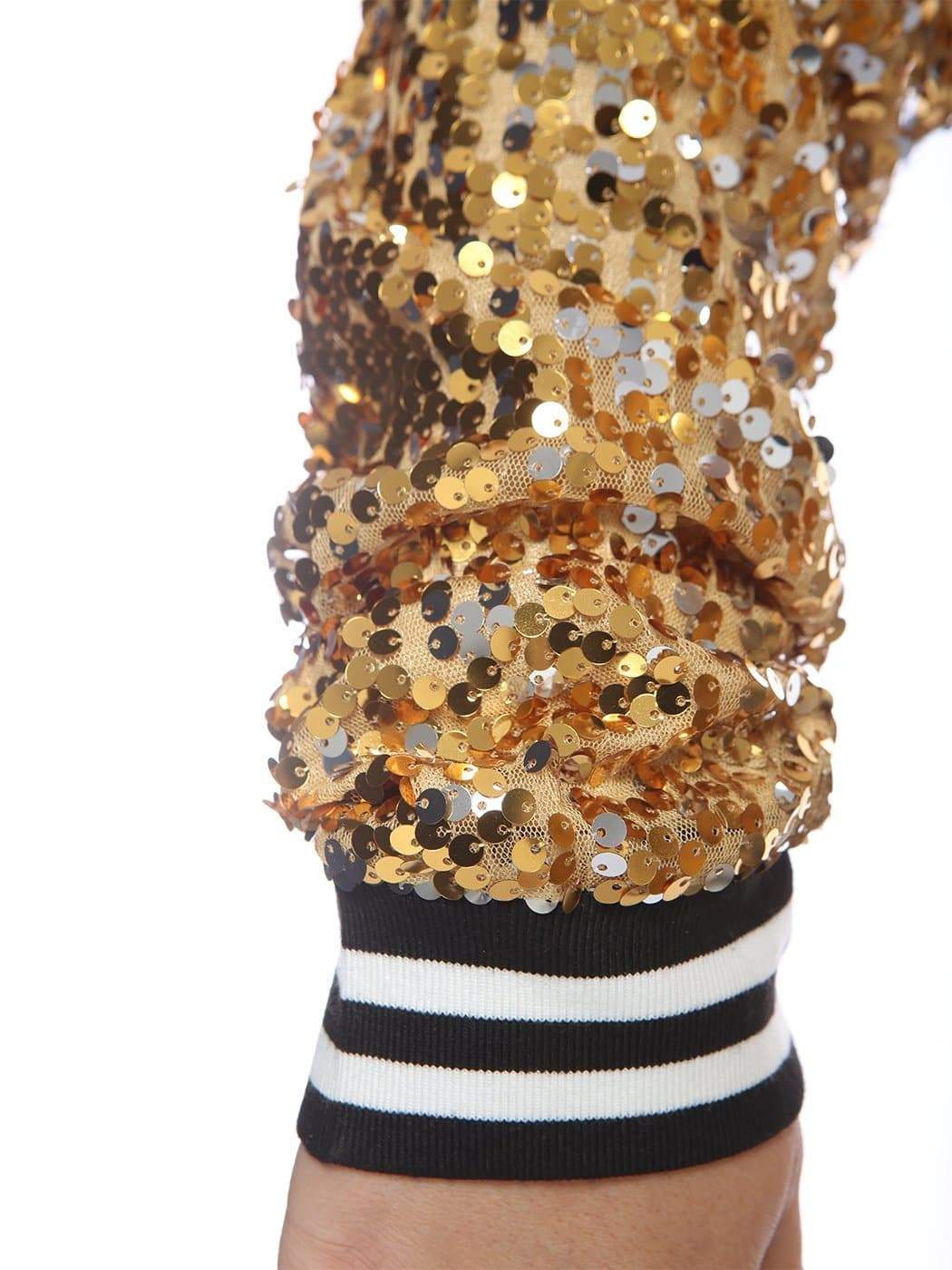 Plus Size Sequin Bomber Jacket - Image 11